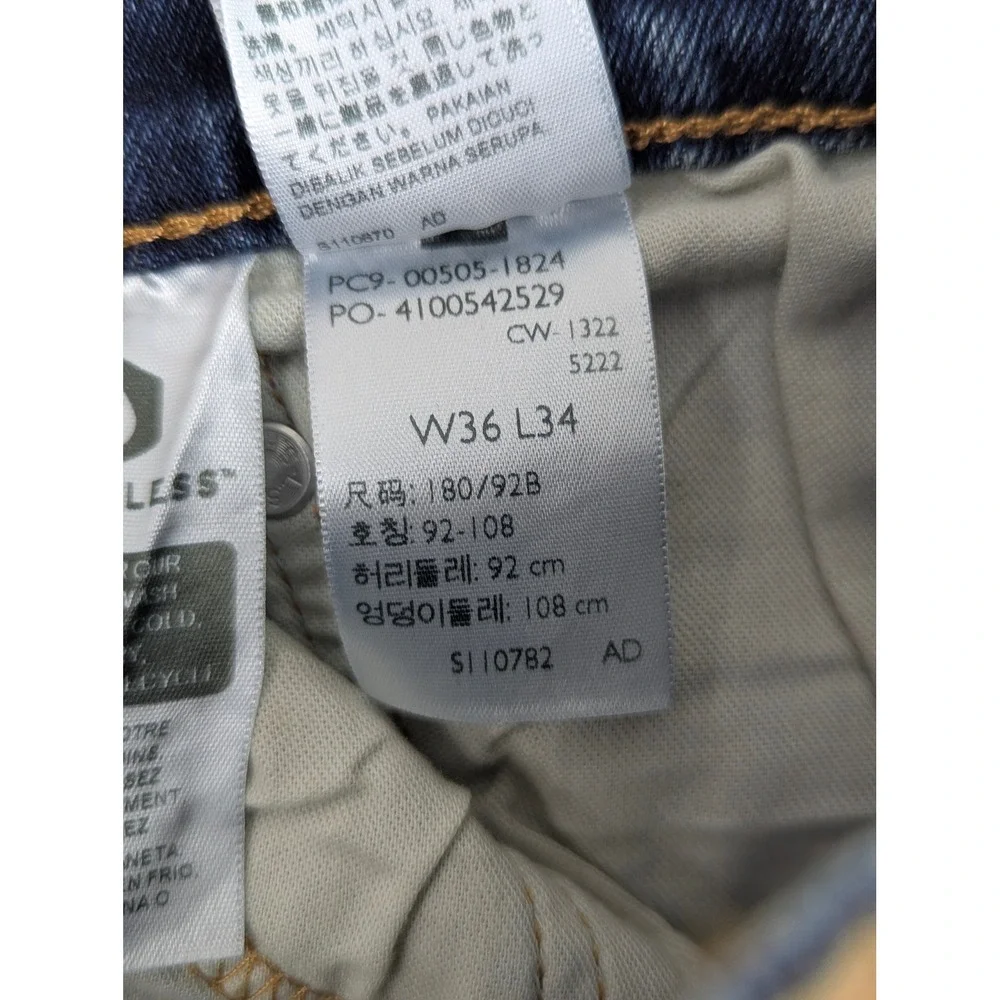Levis 505 Regular Fit Straight Leg Jeans Mens 36x34 Medium Wash Blue 00505-1824